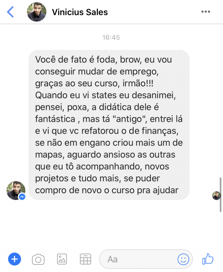 Depoimento de aluno